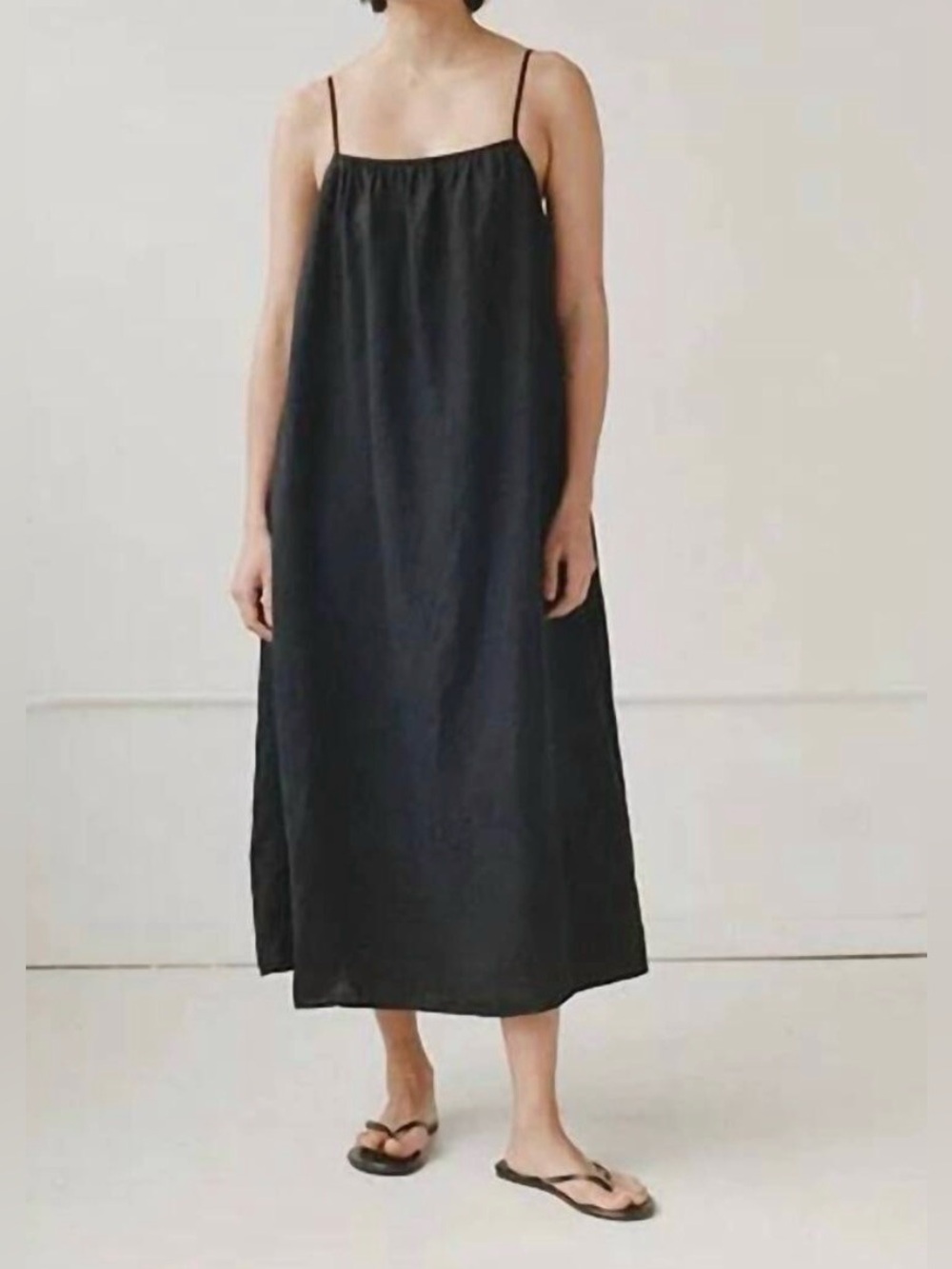 NWT Shaina Mote Hyeres Linen Dress in Black Onyx size S